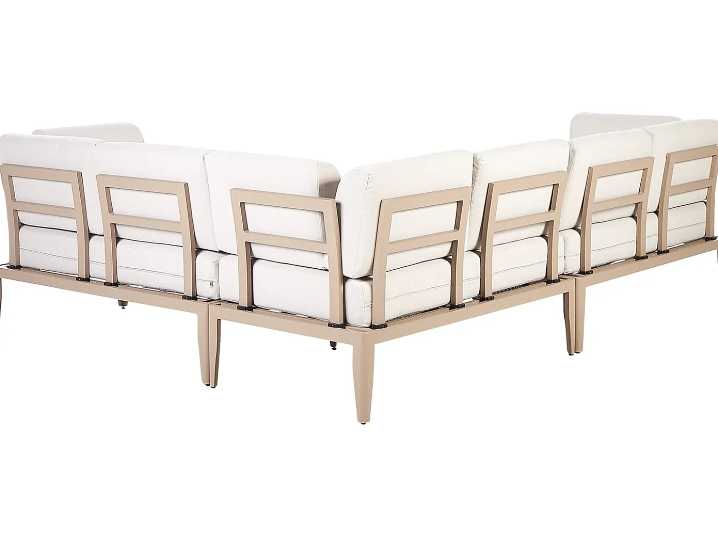 Set di divani angolari da giardino 6 posti RIMA III Lato Sinistro Modulare Metallo Beige chiaro