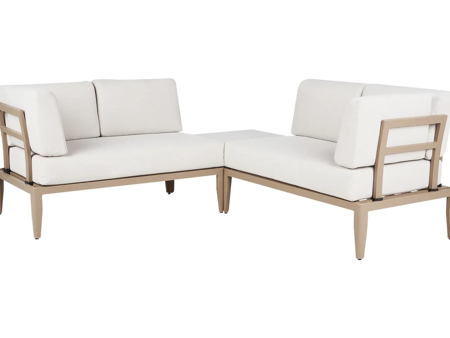 Set di divani angolari da giardino 6 posti RIMA III Lato Sinistro Modulare Metallo Beige chiaro
