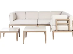 Set di divani angolari da giardino 6 posti RIMA III Lato Sinistro Modulare Metallo Beige chiaro