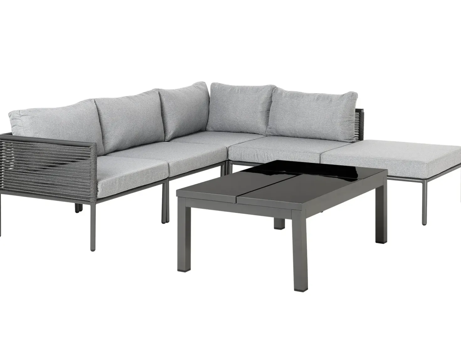 Set di divani angolari da giardino 6 posti FORANO Metallo Grigio