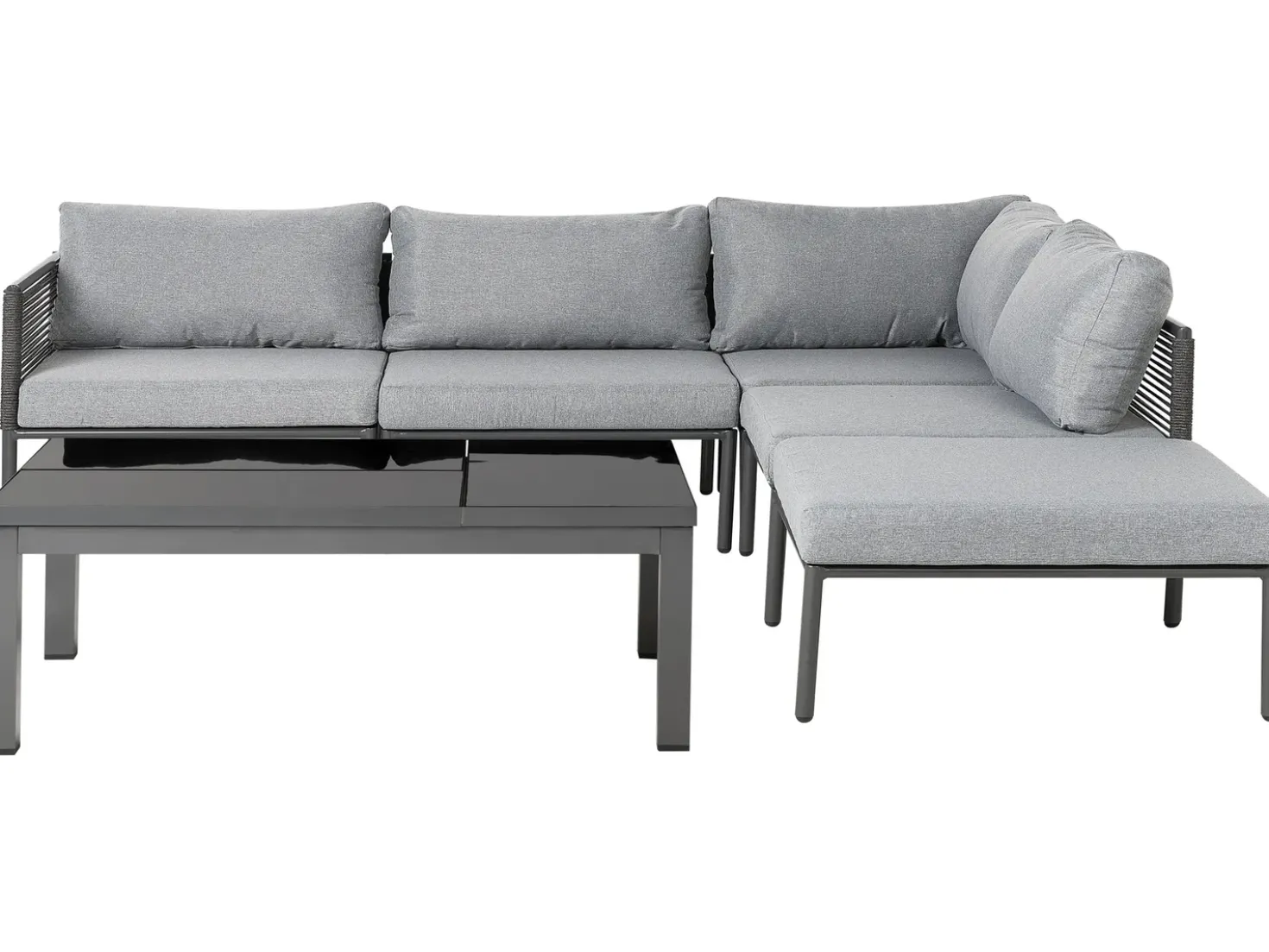 Set di divani angolari da giardino 6 posti FORANO Metallo Grigio