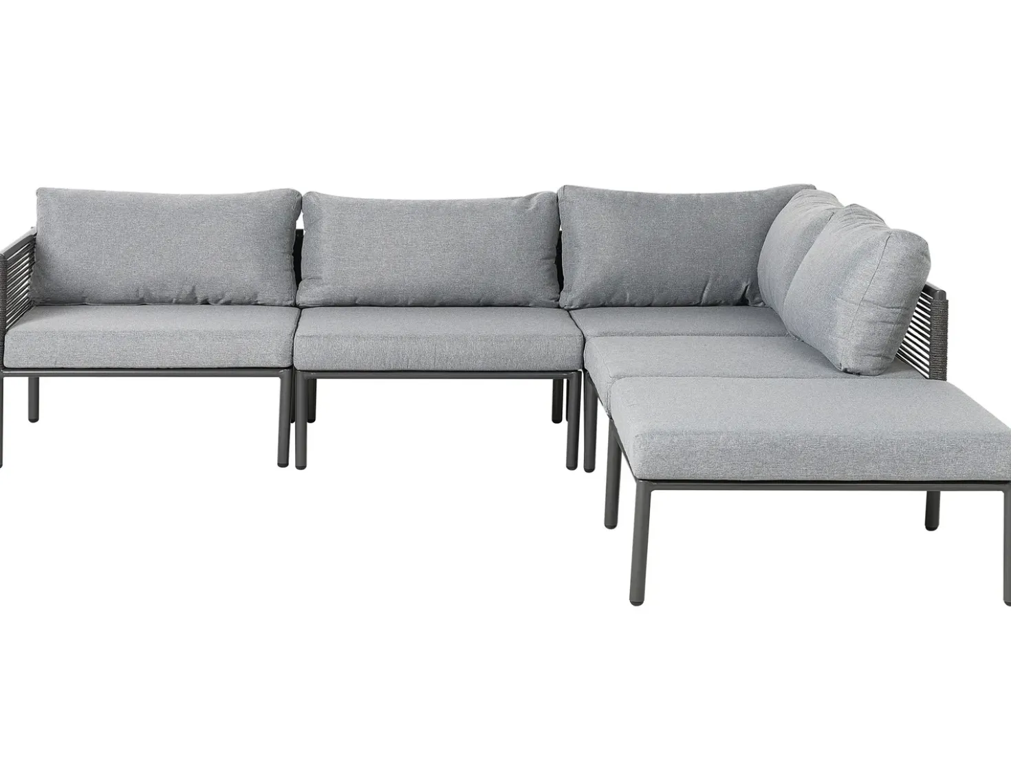 Set di divani angolari da giardino 6 posti FORANO Metallo Grigio