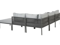 Set di divani angolari da giardino 6 posti FORANO Metallo Grigio