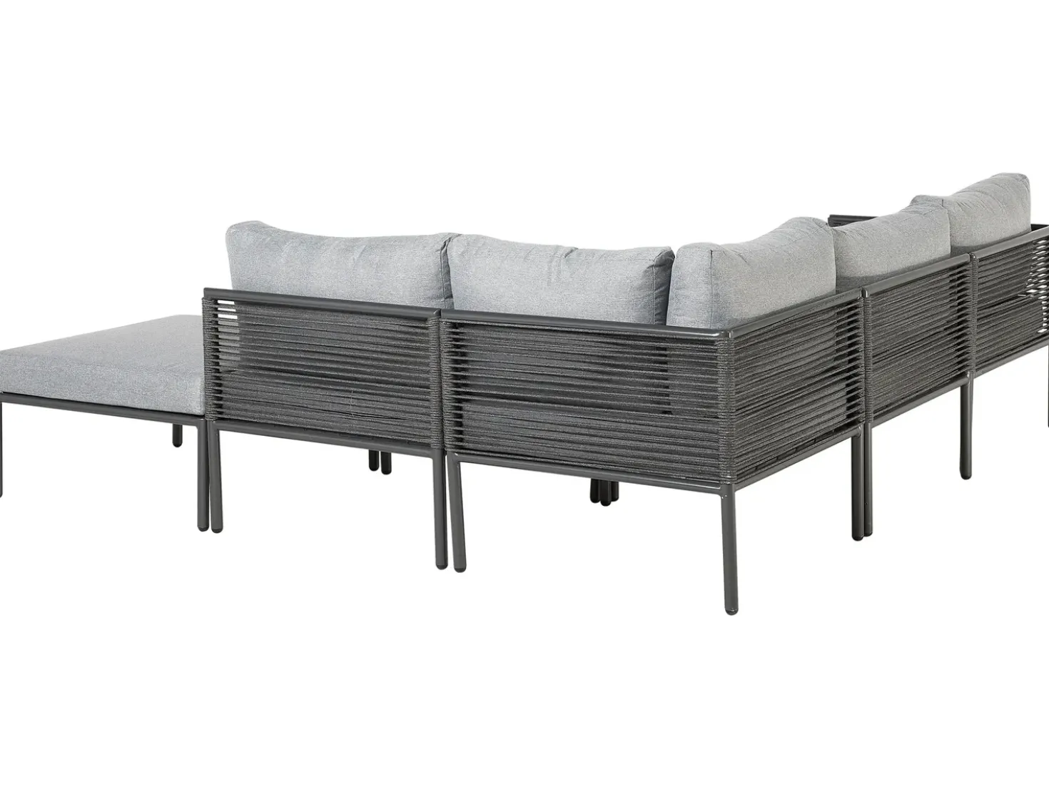 Set di divani angolari da giardino 6 posti FORANO Metallo Grigio