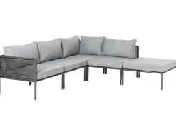 Set di divani angolari da giardino 6 posti FORANO Metallo Grigio