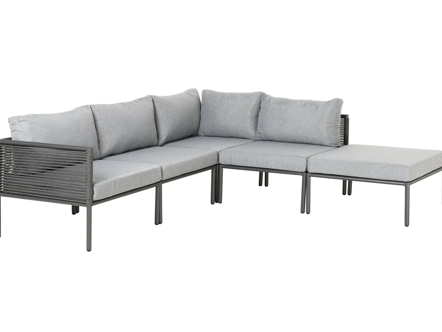 Set di divani angolari da giardino 6 posti FORANO Metallo Grigio