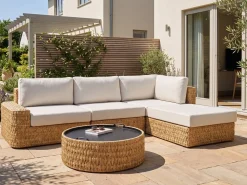 Set di divani angolari da giardino 4 posti OLIVERI Lato Sinistro Rattan sintetico (PE) Beige