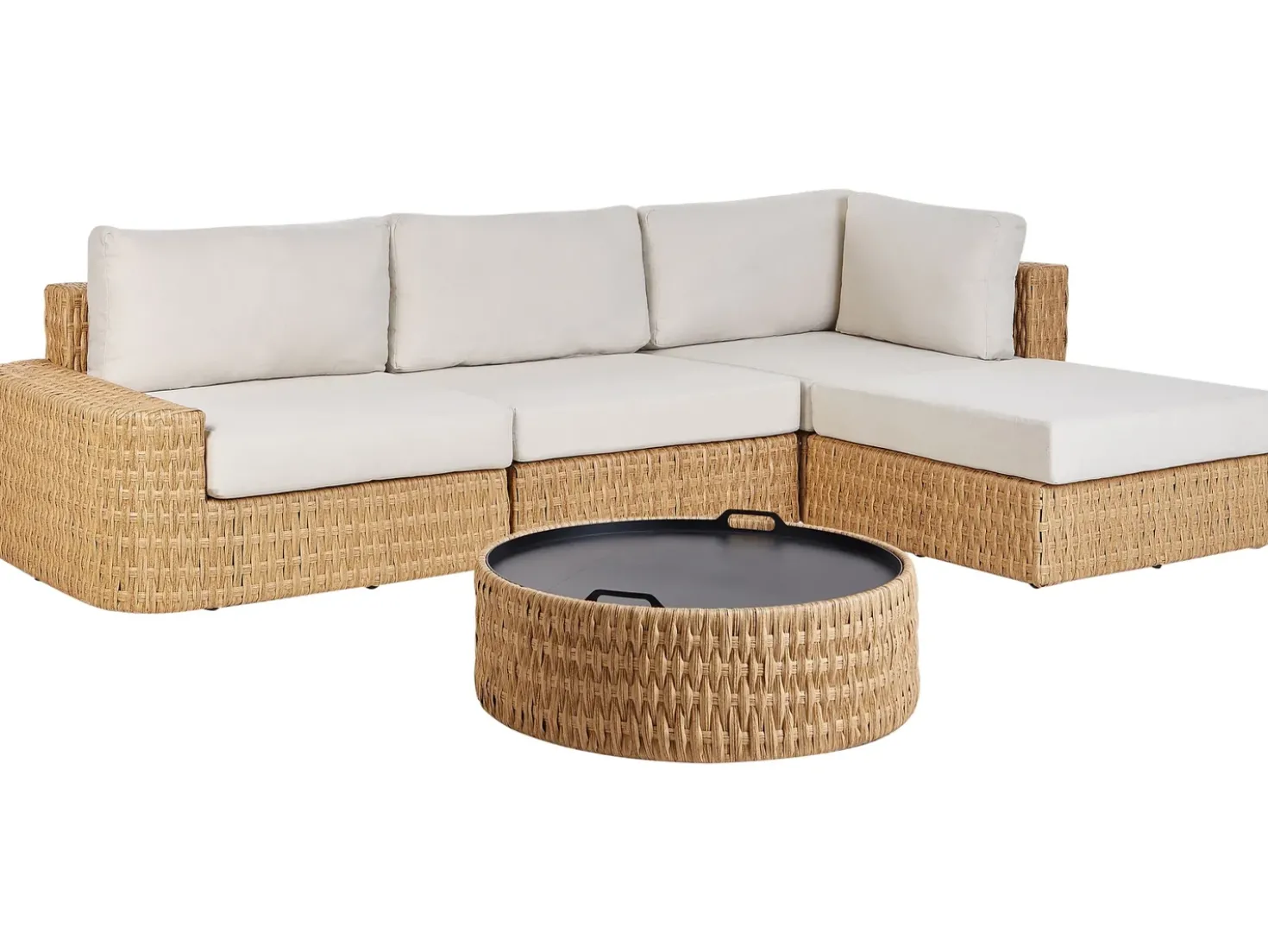 Set di divani angolari da giardino 4 posti OLIVERI Lato Sinistro Rattan sintetico (PE) Beige