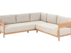 Set di divani angolari da giardino 5 posti SAMPIERI Lato Sinistro Metallo Marrone chiaro