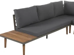 Set di divani angolari da giardino 5 posti CORATO Legno d'acacia Grigio