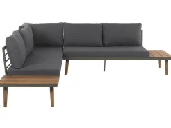 Set di divani angolari da giardino 5 posti CORATO Legno d'acacia Grigio