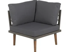 Set di divani angolari da giardino 5 posti CORATO Legno d'acacia Grigio