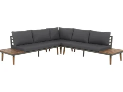 Set di divani angolari da giardino 5 posti CORATO Legno d'acacia Grigio