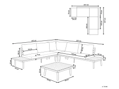 Set di divani angolari da giardino 5 posti CORATO Legno d'acacia Grigio