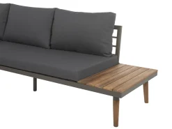 Set di divani angolari da giardino 5 posti CORATO Legno d'acacia Grigio