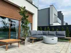 Set di divani angolari da giardino 5 posti CORATO Legno d'acacia Grigio