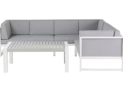 Set di divani angolari da giardino 6 posti CASTELLA Lato Sinistro Metallo Grigio
