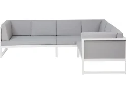 Set di divani angolari da giardino 6 posti CASTELLA Lato Sinistro Metallo Grigio