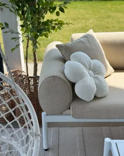 Set di divani angolari da giardino 5 posti RASIGLIA Lato Sinistro Metallo Beige