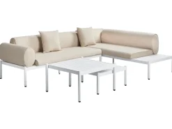 Set di divani angolari da giardino 5 posti RASIGLIA Lato Sinistro Metallo Beige