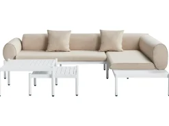 Set di divani angolari da giardino 5 posti RASIGLIA Lato Sinistro Metallo Beige