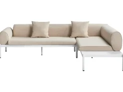 Set di divani angolari da giardino 5 posti RASIGLIA Lato Sinistro Metallo Beige