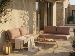 Set di divani angolari da giardino 4 posti CACCAMO Marrone