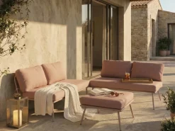 Set di divani angolari da giardino 4 posti CACCAMO Marrone