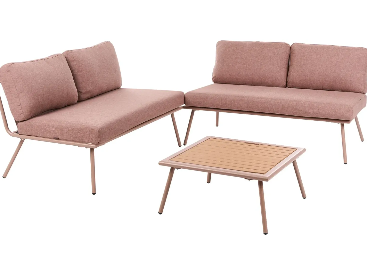 Set di divani angolari da giardino 4 posti CACCAMO Marrone