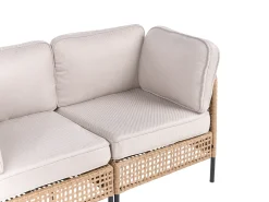 Set di divani angolari da giardino 6 posti OMEGANA Modulare Rattan sintetico (PE) Beige chiaro