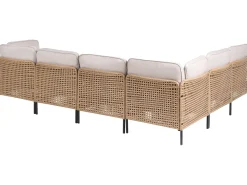 Set di divani angolari da giardino 6 posti OMEGANA Modulare Rattan sintetico (PE) Beige chiaro