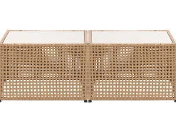 Set di divani angolari da giardino 6 posti OMEGANA Modulare Rattan sintetico (PE) Beige chiaro
