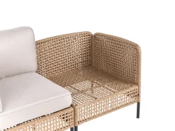 Set di divani angolari da giardino 6 posti OMEGANA Modulare Rattan sintetico (PE) Beige chiaro