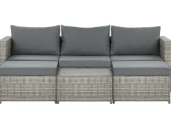 Set di divani angolari da giardino 5 posti SABBIA Lato destro Modulare Rattan sintetico (PE) Grigio chiaro