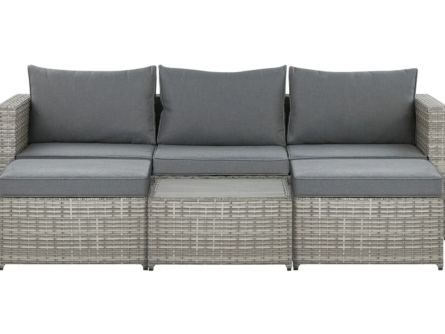 Set di divani angolari da giardino 5 posti SABBIA Lato destro Modulare Rattan sintetico (PE) Grigio chiaro