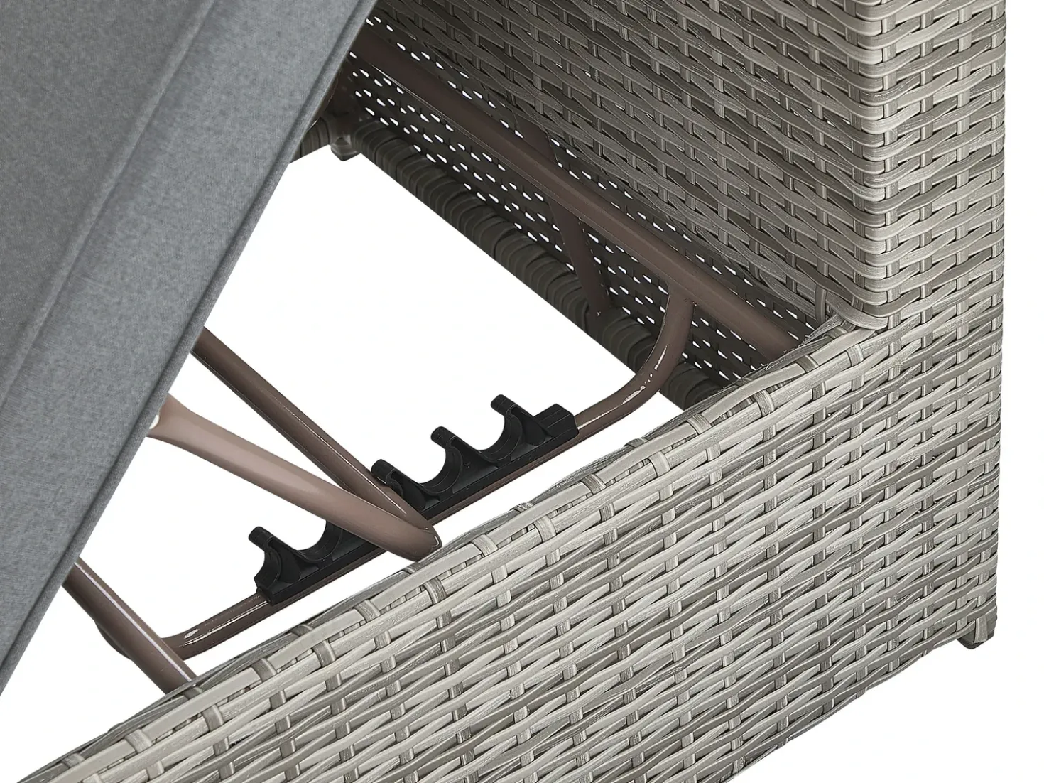 Set di divani angolari da giardino 5 posti SABBIA Lato destro Modulare Rattan sintetico (PE) Grigio chiaro