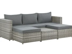 Set di divani angolari da giardino 5 posti SABBIA Lato destro Modulare Rattan sintetico (PE) Grigio chiaro