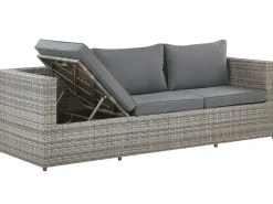 Set di divani angolari da giardino 5 posti SABBIA Lato destro Modulare Rattan sintetico (PE) Grigio chiaro