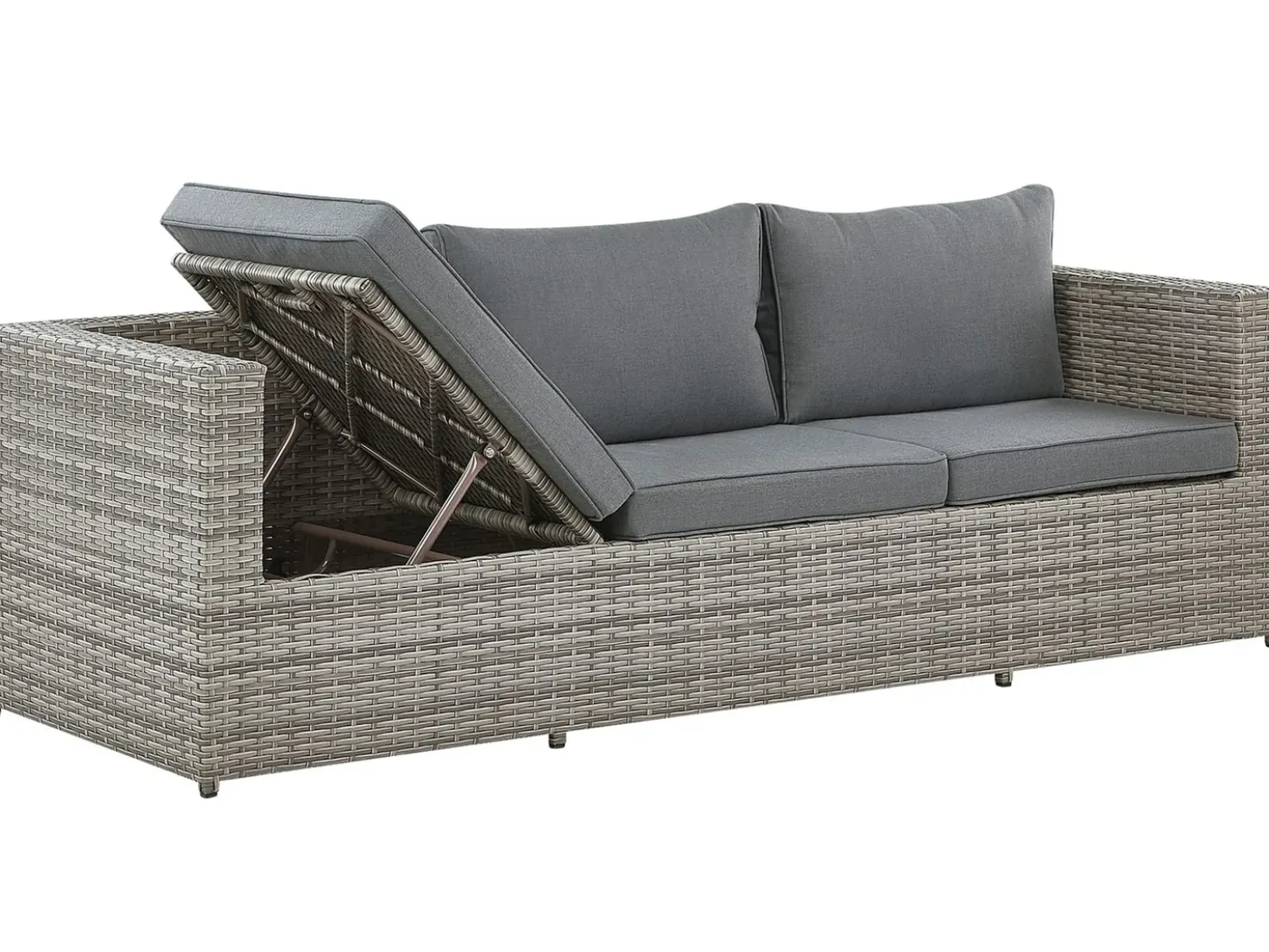 Set di divani angolari da giardino 5 posti SABBIA Lato destro Modulare Rattan sintetico (PE) Grigio chiaro