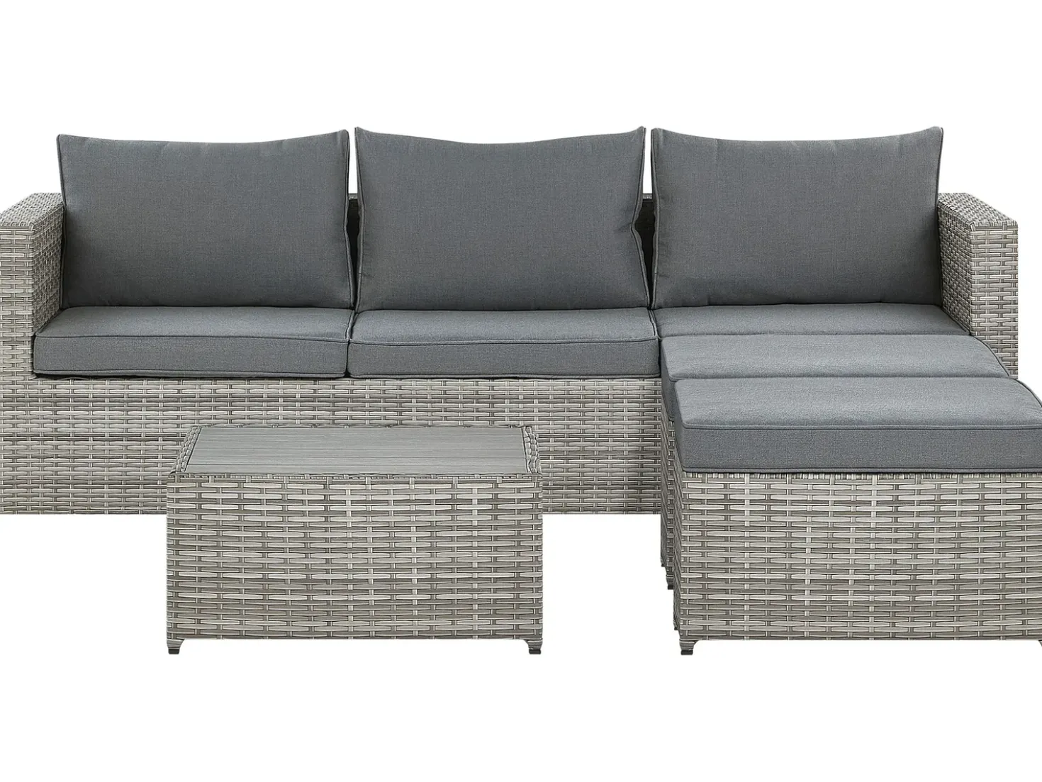 Set di divani angolari da giardino 5 posti SABBIA Lato destro Modulare Rattan sintetico (PE) Grigio chiaro