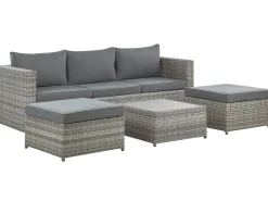 Set di divani angolari da giardino 5 posti SABBIA Lato destro Modulare Rattan sintetico (PE) Grigio chiaro