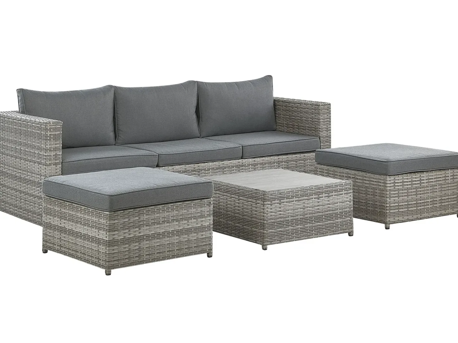 Set di divani angolari da giardino 5 posti SABBIA Lato destro Modulare Rattan sintetico (PE) Grigio chiaro