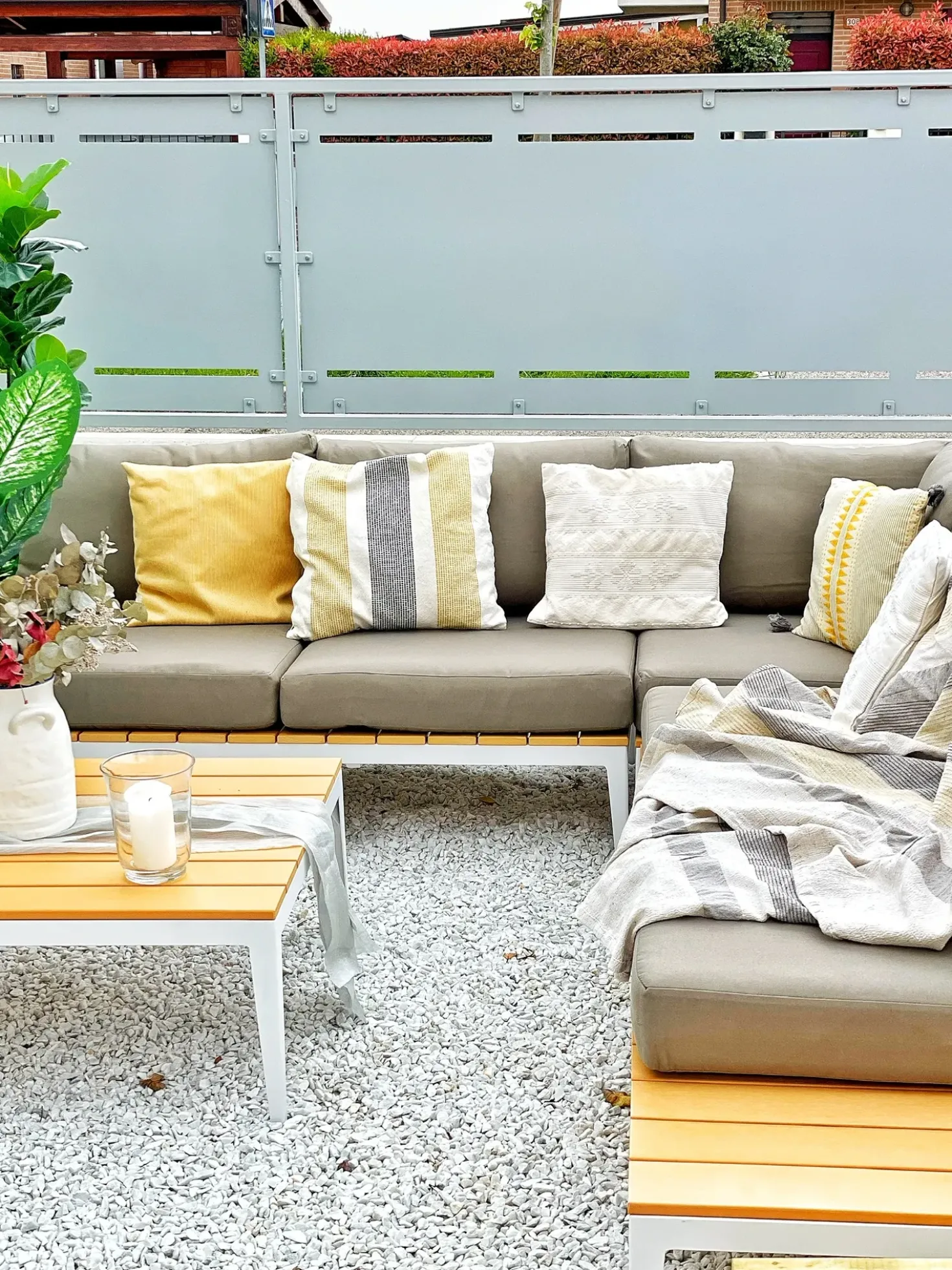 Set di divani angolari da giardino 5 posti POSITANO Grigio