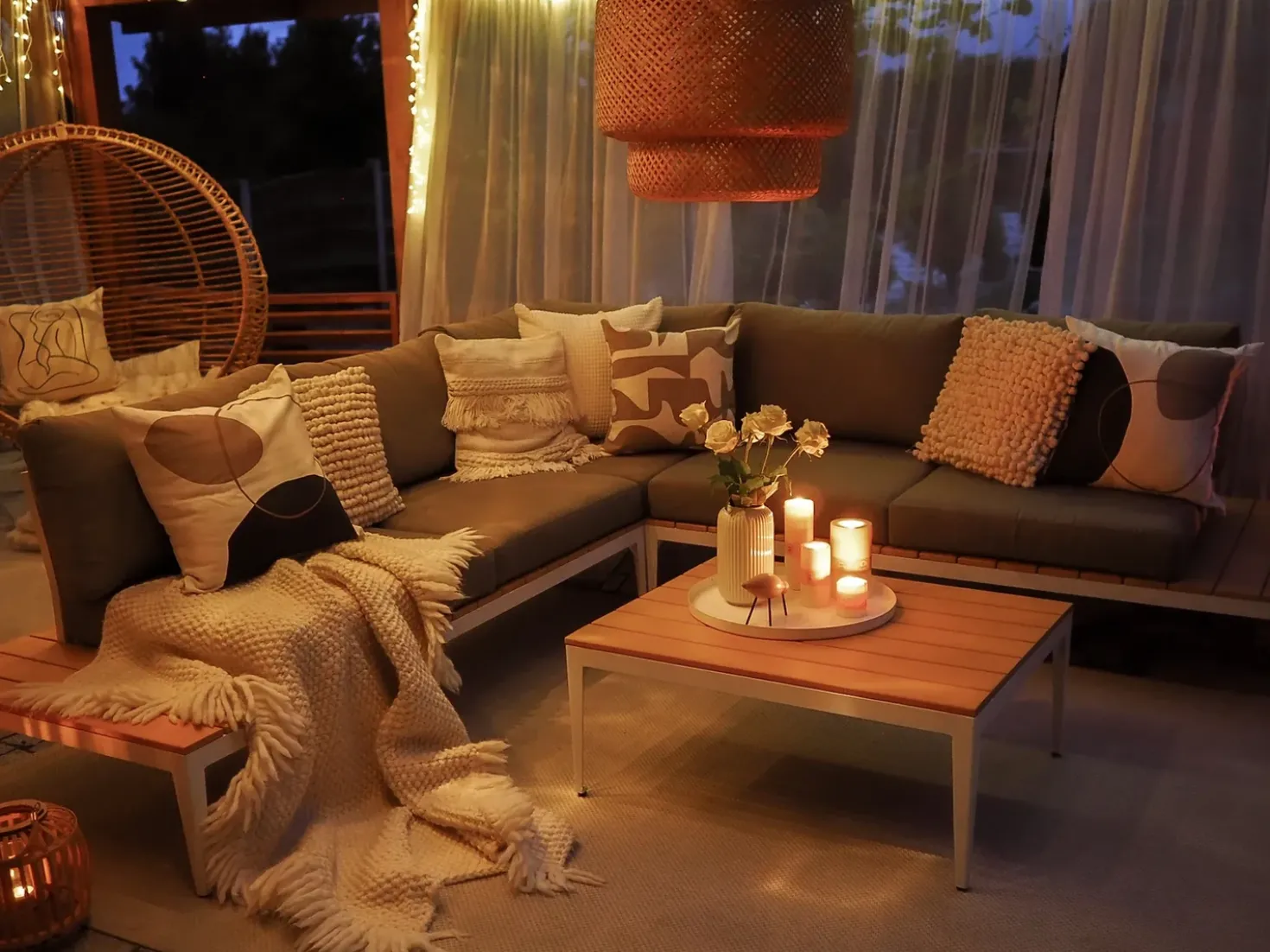 Set di divani angolari da giardino 5 posti POSITANO Grigio