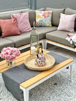 Set di divani angolari da giardino 5 posti POSITANO Grigio