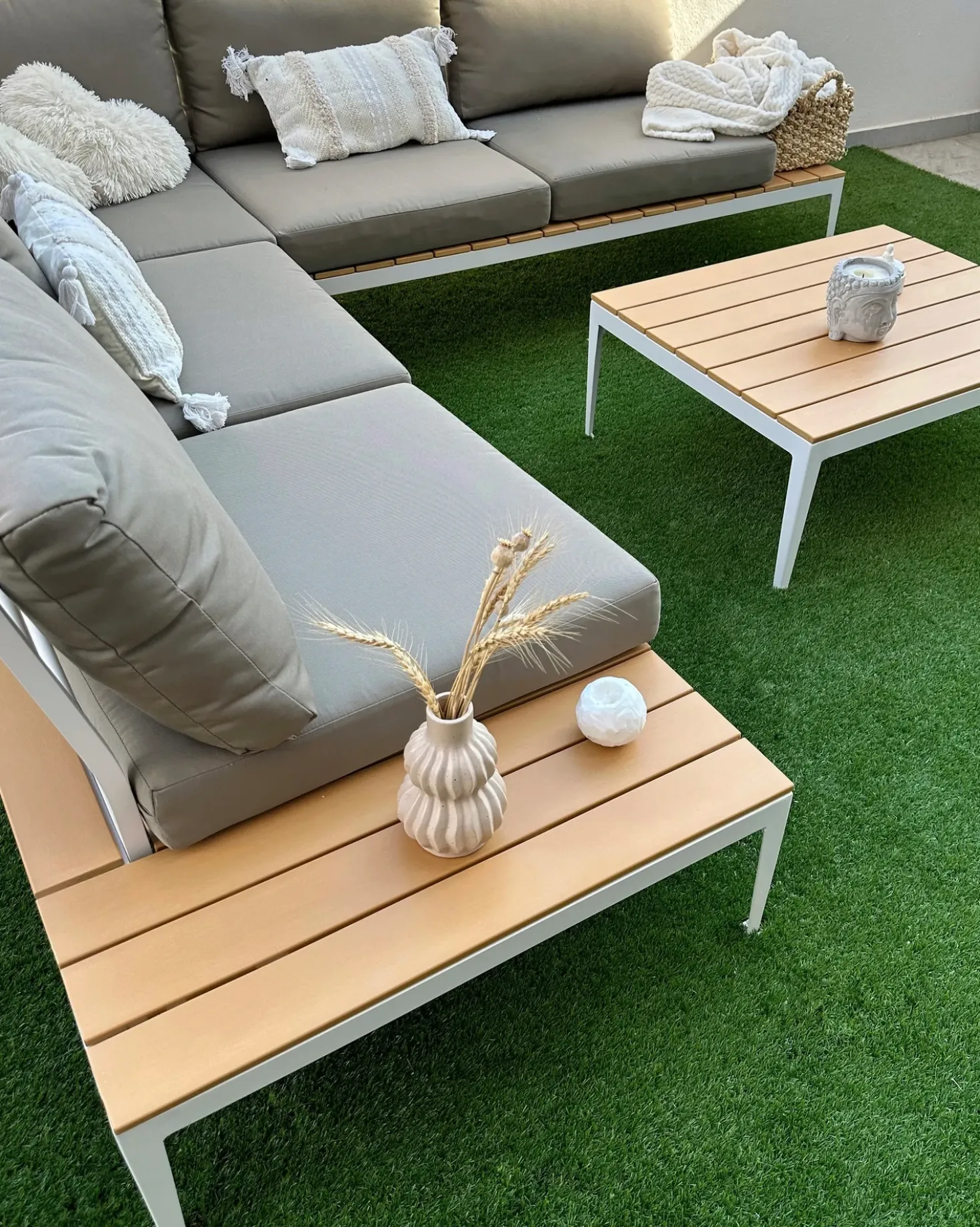 Set di divani angolari da giardino 5 posti POSITANO Grigio