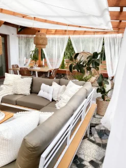 Set di divani angolari da giardino 5 posti POSITANO Grigio