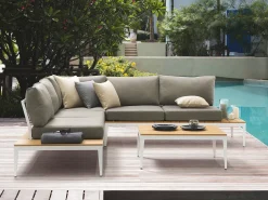 Set di divani angolari da giardino 5 posti POSITANO Grigio