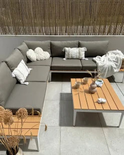Set di divani angolari da giardino 5 posti POSITANO Grigio