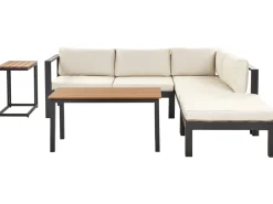 Set di divani angolari da giardino 5 posti MESSINA Lato Sinistro Metallo Beige